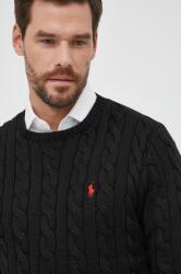 Ralph Lauren pamut pulóver meleg, férfi, fekete - fekete XXL