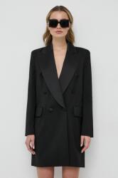 Luisa Spagnoli gyapjú ruha fekete, mini, egyenes - fekete 38