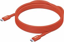 Club 3D CAC-1513 USB-C apa - USB-C apa 2.0 Adat és töltőkábel - Piros (3m) (CAC-1513)