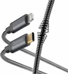 Hama Metal USB Type-C apa - Lightning apa Adat és töltő kábel - Szürke (1.5m) (201552)