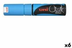 uni Markere cu cretă lichidă Uni-Ball PWE-8K Albastru Albastru deschis (6 Piese) (6 Unități)