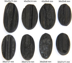  Cabochon Turmalina Neagra Druzy - Oval - 32-50x20-26x7-14 mm - 1 Buc