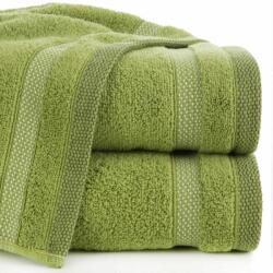 Eurofirany Riki csíkos pamut törölköző Olívazöld 70x140 cm