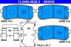 ATE set placute frana, frana disc ATE 13.0460-5636.2 (13.0460-5636.2)
