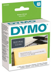 DYMO Etikett Dymo LW nyomtatóhoz eltávolítható 19x51mm 500 db etikett/doboz, ORIGINAL, fehér (S0722550)