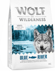 Wolf of Wilderness Wolf of Wilderness Preț special! 2 x 1 kg hrană uscată câini - Adult Blue River Somon