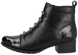 Rieker Botine dama, Rieker, 78655-00-Negru, casual, piele naturala, imblanite, cu toc, negru (Marime: 40)