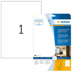 Herma 210*297 mm-es Herma A4 íves etikett címke, priehladná (číra), (25 ív/doboz) (HERMA 8020) - etikett-cimke-shop