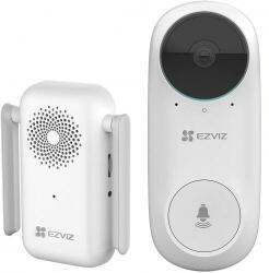 EZVIZ KIT Sonerie Video Doorbell EZVIZ DB2 2K alarma AI baterie 5200 mAh Smart IR Alb (CS-DB2 3MP)