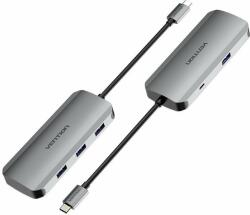 Vention USB-C to USB 3.0× 4 / Micro USB-B Hub 0.15M Gray Aluminum (TNAHB)