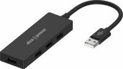 AlzaPower FlatCore USB-A (M) to 4× USB-A 2.0 (F) - fekete (APW-HACF4A2B)