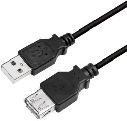 LogiLink CU0010B USB-A apa - USB-A anya hosszabbító kábel fekete 2m (CU0010B) (CU0010B)