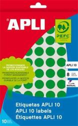 APLI Etichetă APLI, 10 mm rotundă, scrisă de mână, color, APLI, verde, 1008 etichete per pachet (2733)