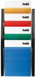 Helit A4 Suport de catalog negru cu 4 compartimente montat pe perete HELIT A4 (H6270195)