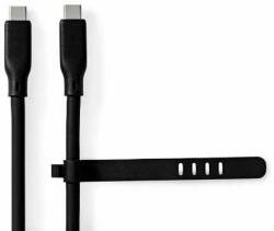 Nedis Cablu USB | USB 3.2 Gen 2 | Conector USB-C | Conector USB-C | 240 W | 8K@30Hz | 20 Gbps | Placat cu nichel | 1, 00 m | Rotund | Silicon | Negru | Cutie (CCGB64810BK10)