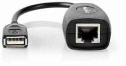 Nedis Cablu USB activ | USB 1.1 | USB-A Plug | RJ45 Socket | 12 Mbps | 0.20 m | Rotund | Nichel | PVC | Cupru | Cutie | Cutie (CCGB60EXTBK500)