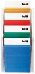 Helit A4 A4 4 compartimente, suport de catalog argintiu montat pe perete (H6270100)