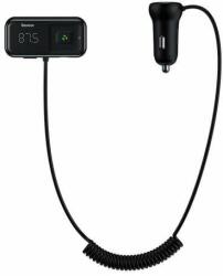 Baseus Radio Bluetooth MP3 Player + încărcător pentru mașină Baseus T Shaped S-16 Black OS (CCMT000201)