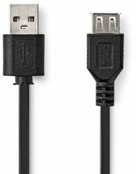 Nedis Cablu USB | USB 2.0 | USB-A Plug | USB-A Socket | USB-A Socket | 480 Mbps | Placat cu nichel | 2.00 m | Rotund | PVC | Negru | Etichetă (CCGL60010BK20)