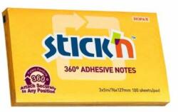 Stick'n StickN 360° 76x127mm 100 de coli portocalii cu note autocolante portocalii (21555)
