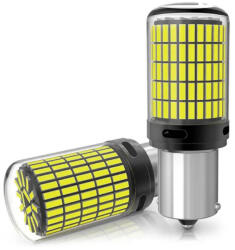 Set 2 LED P21W BAY15S (1156) pentru pozitie 144 SMD alb pur (LED1156144SMD)