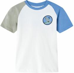  Tricou pentru copii, emblemă cu dinozaur, ecru, 116 (12546)