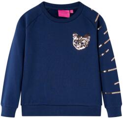  Bluzon pentru copii cu pisică din paiete, bleumarin, 128 (14097)