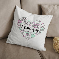 Partikellékek I Love You szíves párna