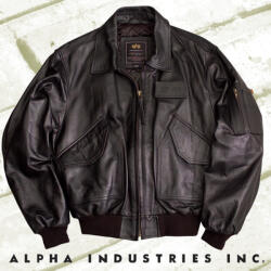 Alpha Industries CWU Leather Jacket - black