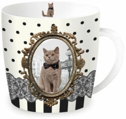Easy Life Porcelán bögre fémdobozban - 250ml - Barocco Cats