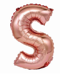 Balloons4party Balon folie litera S rose gold 40 cm