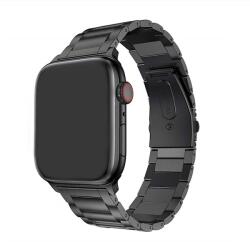 Apple Watchra 38/40/41 mm Three Fém szíj - Fekete (IWFT303)