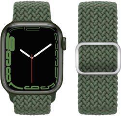  Hoco Jane Eyre ultravékony fonott rugalmas szövet szíj Apple Watch-hoz 42/44/45/49mm WA05 - Sötét olivazöld (WA0542-SO06)