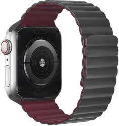 Hoco Flexible mágneses szilikon szíj Apple Watch-hoz 42/44/45/49mm WA07 - Szürke/bordó (WA0742-G109)