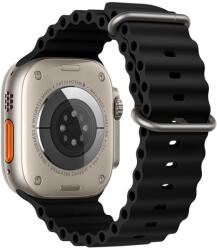  Hoco Original hullámos dupla csatos szilikon szíj Apple Watch-hoz 38/40/41mm WA12 - Fekete (WA1238-01)