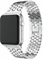 Apple Watch 42/44/45 mm Hexagon Fém óraszíj - Ezüst (IWFH402)