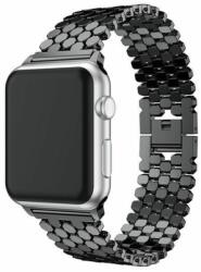 Apple Watch 38/40/41 mm Hexagon Fém óraszíj - Fekete (IWFH301)