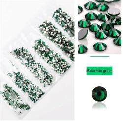  1680 darabos kristály strassz készlet 6 féle méretben P24 - Malachite green