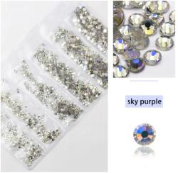  1680 darabos kristály strassz készlet 6 féle méretben P27 - Sky purple