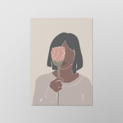 Absztrakt - Női arc virággal (kedves_lt004)