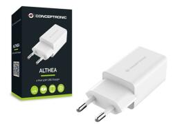 Conceptronic telefon töltő adapter - ALTHEA06W (2xUSB-A, 12W, fehér) (ALTHEA06W)