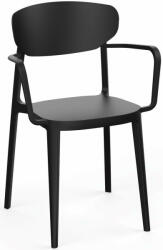 ROJAPLAST MARE műanyag kartámaszos kerti szék - Fekete (551900)
