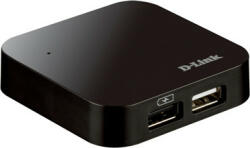 D-Link HUB extern D-LINK, porturi USB: USB 2.0 x 4, conectare prin USB 2.0, alimentare retea 220 V, negru, "DUB-H4" (include timbru ver (DUB-H4)