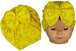 NewWorld Căciulița pentru bebeluși tip turban NewWorld - Galbenă cu iepurași (207957-2)