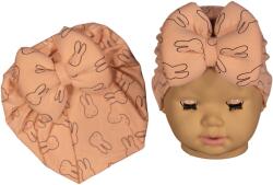 NewWorld Căciulița pentru bebeluși tip turban NewWorld - Portocalie cu iepurași (207957-5)