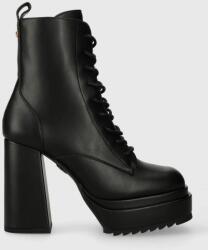Buffalo bokacsizma May W Lace Up Boot fekete, női, magassarkú, 1220029 - fekete Női 38