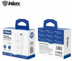 Inkax HC-01 USB hálózati töltő adapter 2.1A + Micro USB adat- és töltőkábel (fehér)