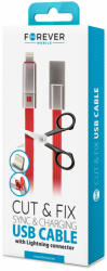 Forever Cut&Fix vágható USB - Lightning adatkábel 1, 5m (piros)