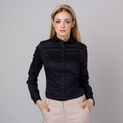Willsoor Fekete női ing, hosszított szabás, klasszikus gallérral 16021