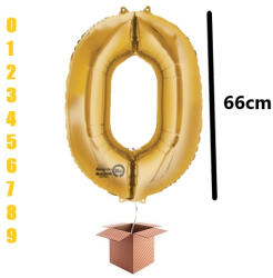 Balloons4party Balon folie cifra auriu umflat cu heliu 66cm